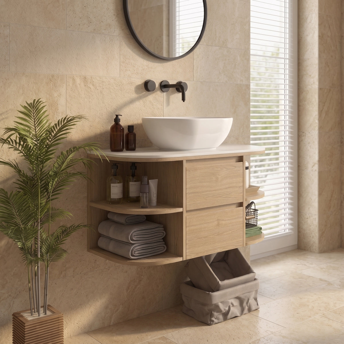 Meuble Vasque Salle de Bain | Moderne & Naturel | oryabain