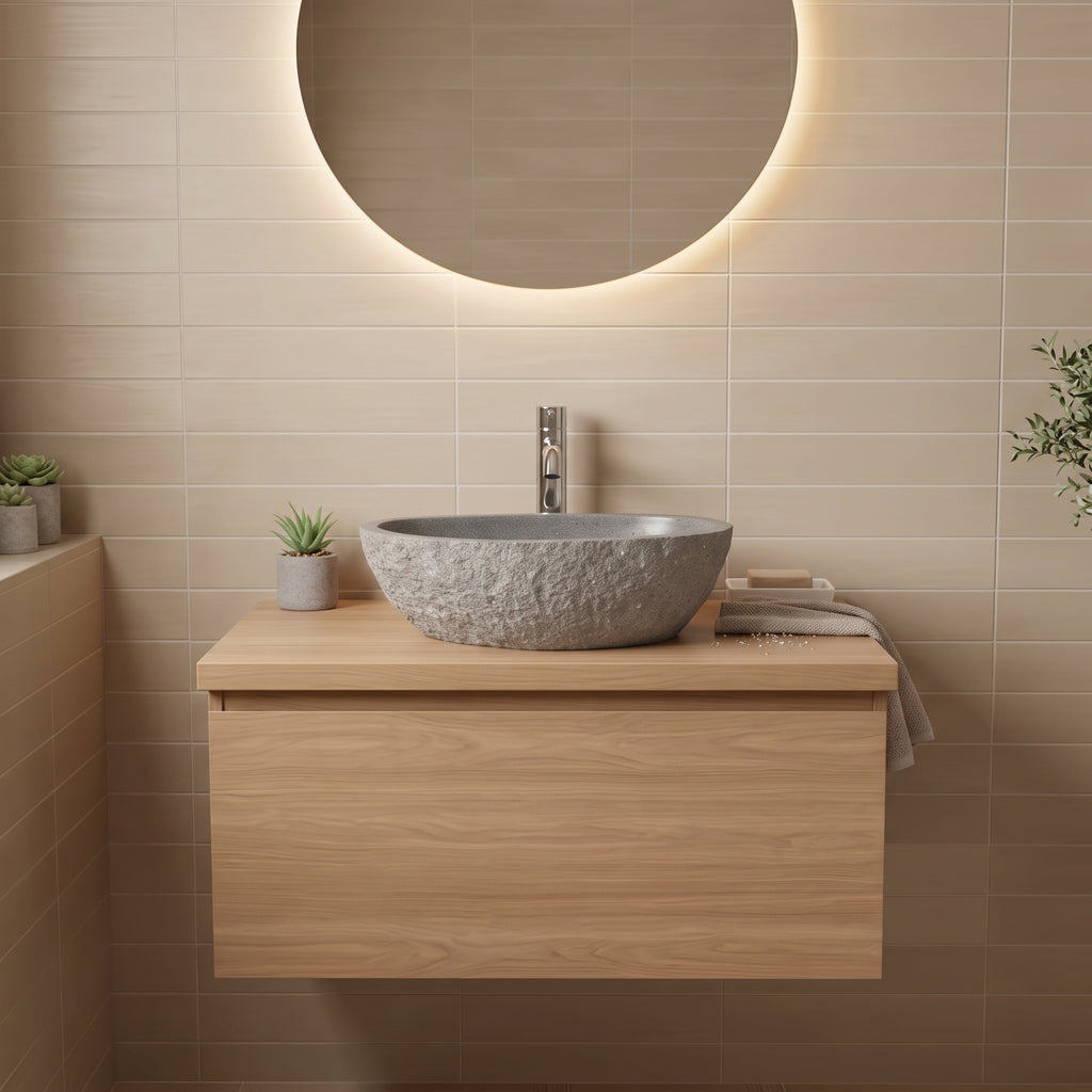 Vasque Salle de Bain | Ovale en Pierre | oryabain