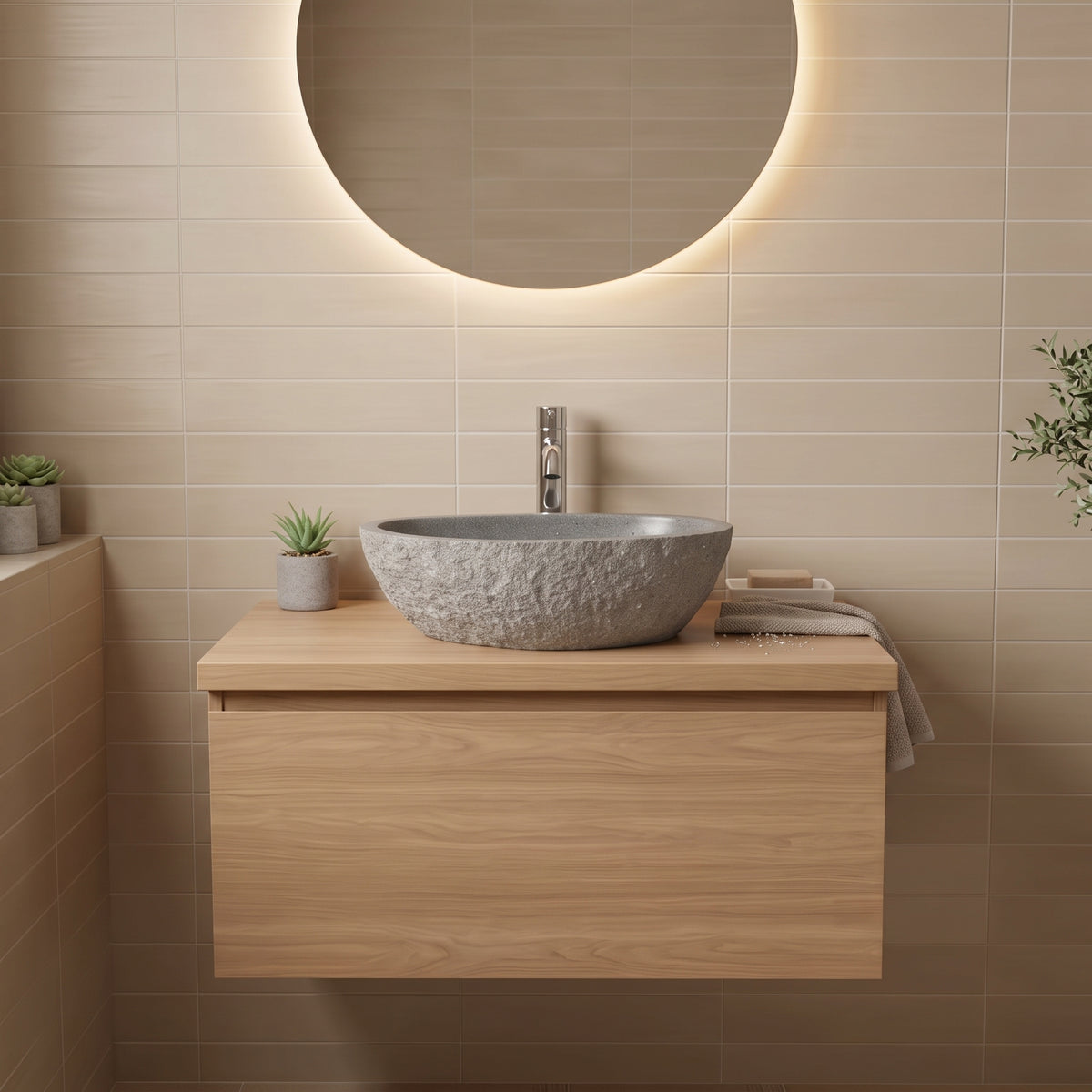 Vasque Salle de Bain | Ovale en Pierre | oryabain