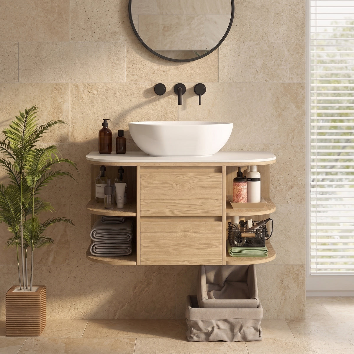 Meuble Vasque Salle de Bain | Moderne & Naturel | oryabain