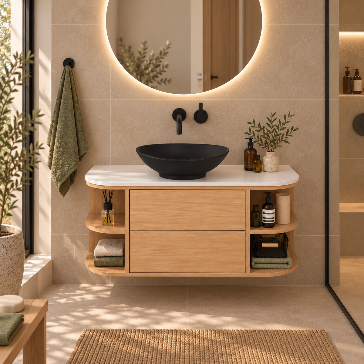 Vasque Salle de Bain | Ovale Noir | oryabain