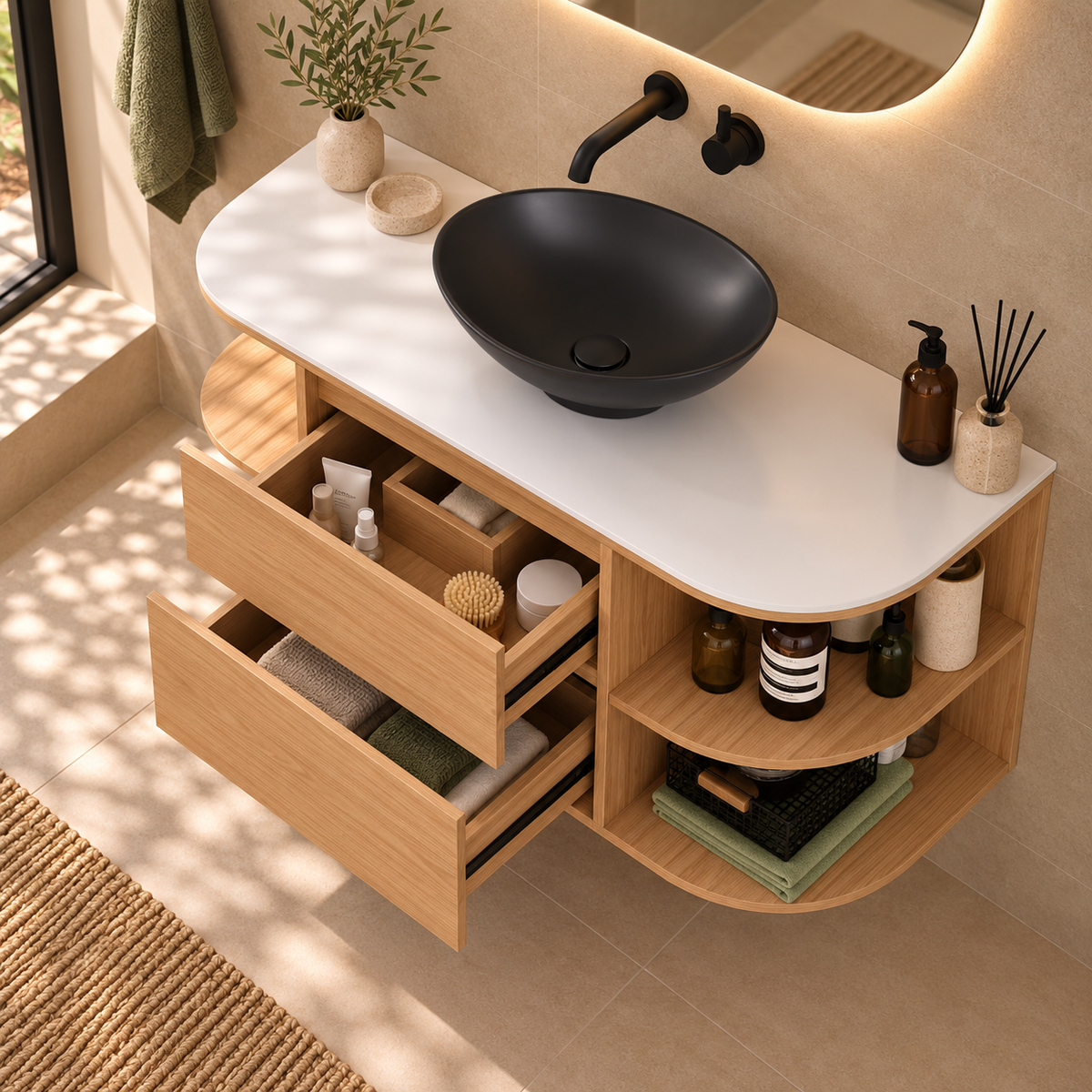 Vasque Salle de Bain | Ovale Noir | oryabain