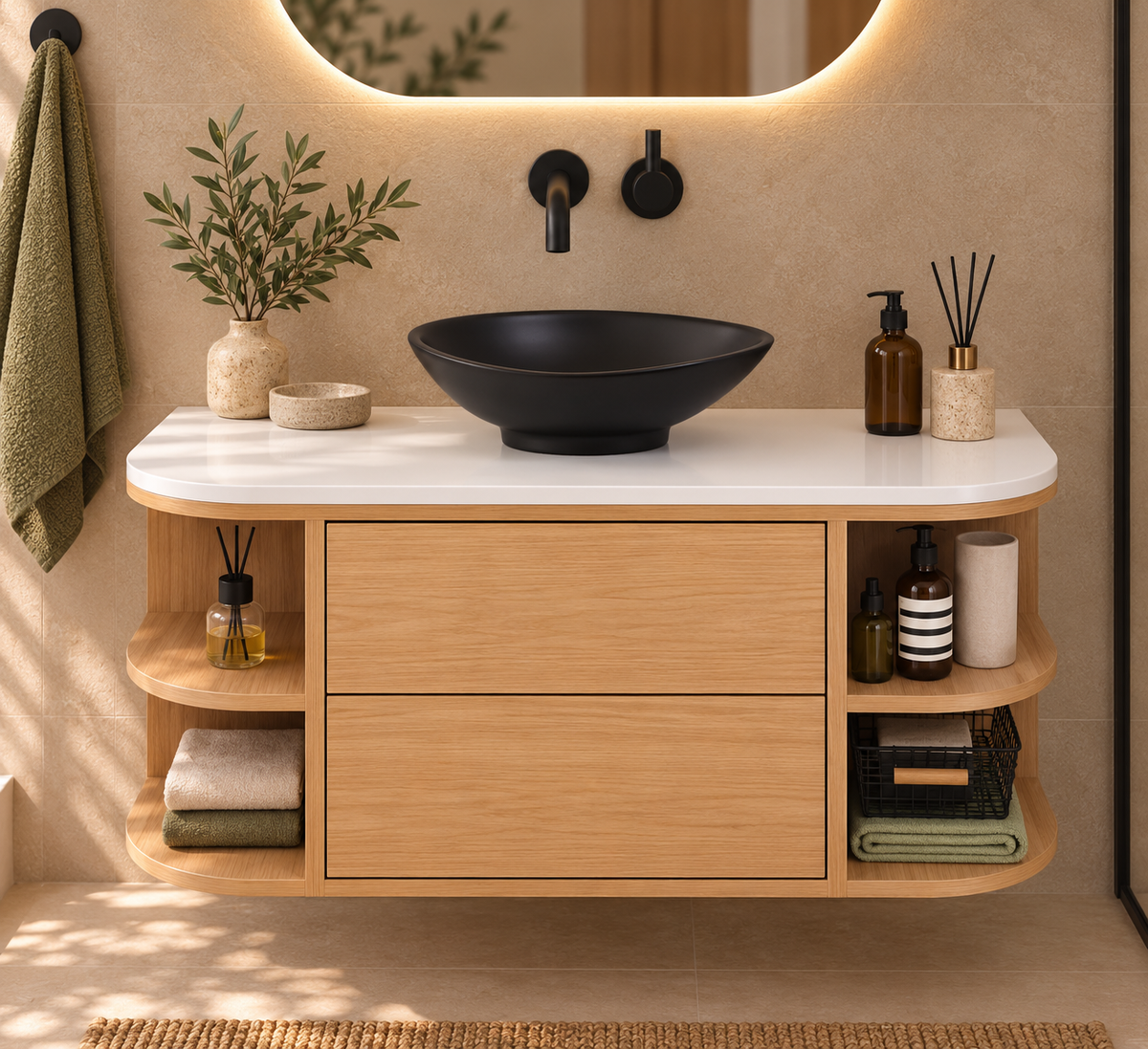 Vasque Salle de Bain | Ovale Noir | oryabain